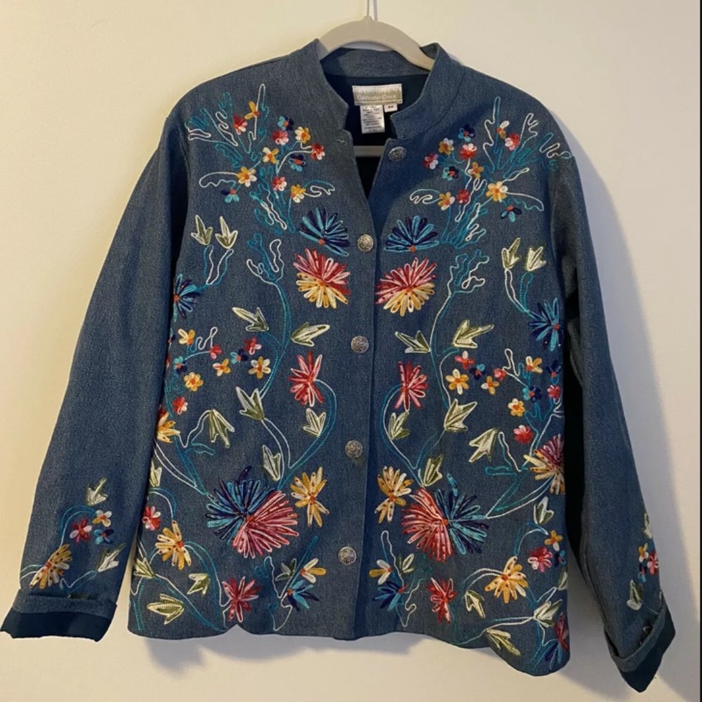 Coldwater Creek Indie embroidered denim jacket